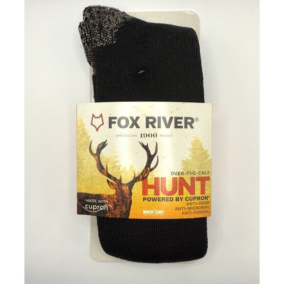 Fox River Mens Hunt Over-The-Calf Socks L Black Cupron Technology - Picture 1 of 4